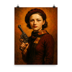 Bonnie Parker poster on a plain backdrop in size 8"x10".