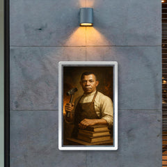 Booker T Washington forge and books portrait poster 2