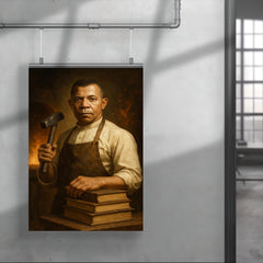 Booker T Washington forge and books portrait poster 4