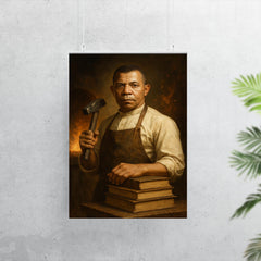 Booker T Washington forge and books portrait poster 7