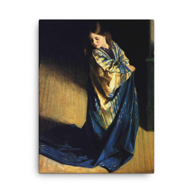 Borrowed Plumes by George Harcourt canvas print on a plain backdrop in size 18