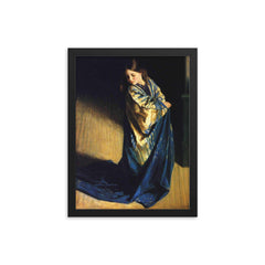 Borrowed Plumes by George Harcourt framed print on a plain backdrop in size 12"x16".