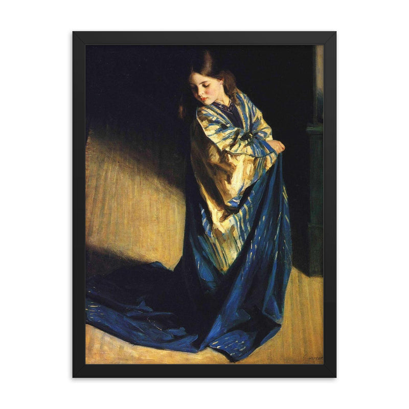 Borrowed Plumes by George Harcourt framed print on a plain backdrop in size 18