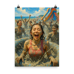 Boryeong Mud Festival South Korea poster on a plain backdrop in size 8"x10".