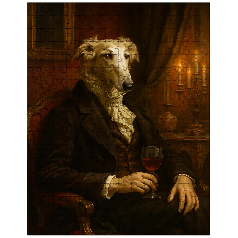 Borzoi aristocrat in decadent Russian salon jigsaw puzzle