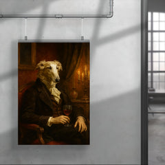 Borzoi aristocrat in decadent Russian salon poster 4