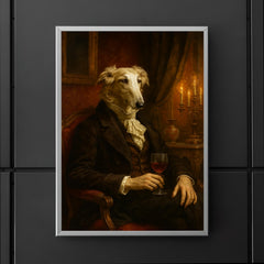 Borzoi aristocrat in decadent Russian salon poster 5