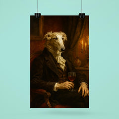 Borzoi aristocrat in decadent Russian salon poster 6