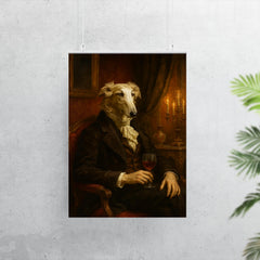 Borzoi aristocrat in decadent Russian salon poster 7