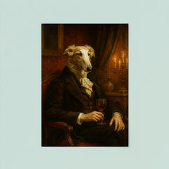 Borzoi aristocrat in decadent Russian salon poster 8