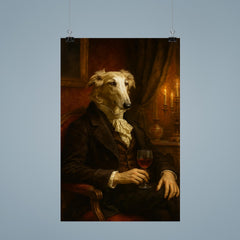 Borzoi aristocrat in decadent Russian salon poster 9