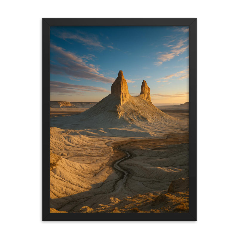 Boszhira Valley Ustyurt Plateau Kazakhstan framed print on a plain backdrop in size 18