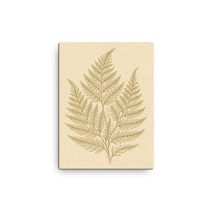 Botanical fern leaves in elegant line art canvas print 12x16