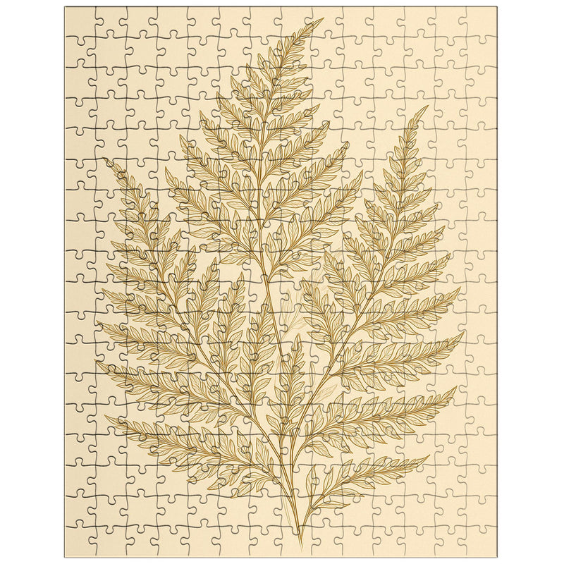 Botanical fern leaves in elegant line art jigsaw 1