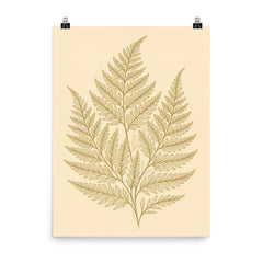 Botanical fern leaves in elegant line art poster 1