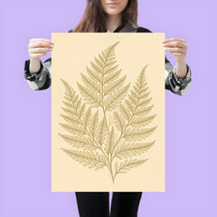 Botanical fern leaves in elegant line art poster 3