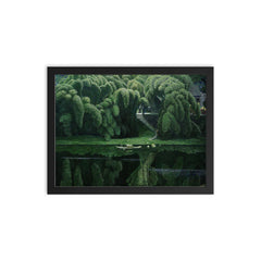 Bottle Brush Trees by Jian Chong Min, c. 1990 framed print on a plain backdrop in size 12"x16".