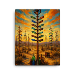 Bottle Tree Ranch California USA canvas print on a plain backdrop in size 16"x20".