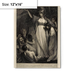 Boudica by John Opie metal print on a plain backdrop in size 12"x16".