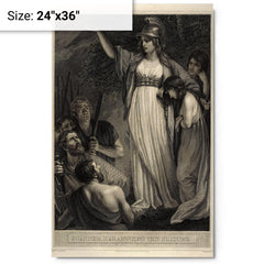 Boudica by John Opie metal print on a plain backdrop in size 24"x36".