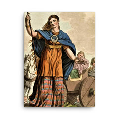 Boudica canvas print on a plain backdrop in size 18"x24".