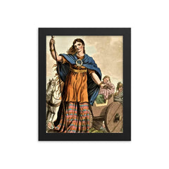 Boudica framed print on a plain backdrop in size 8"x10".