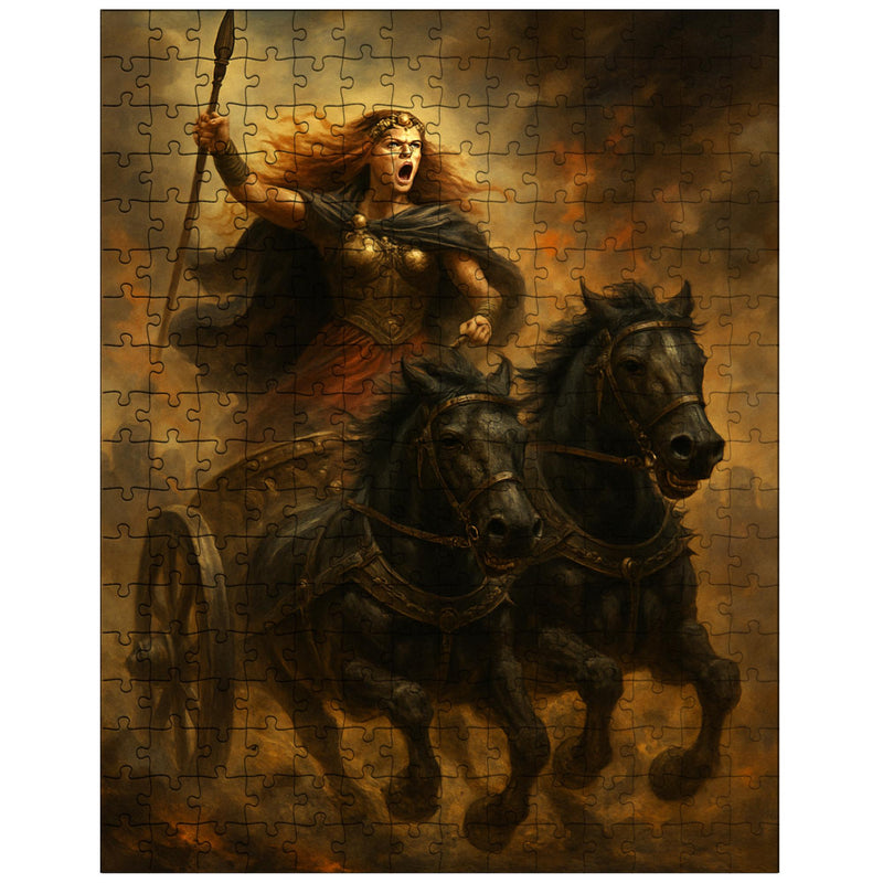 Boudica in chariot through Roman smoke jigsaw puzzle