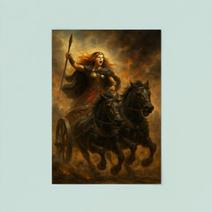 Boudica in chariot through Roman smoke poster 8