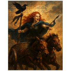 Boudica in chariot with raven standard jigsaw puzzle