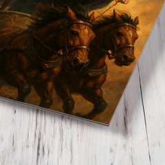 Boudica in chariot with raven standard metal print mockup