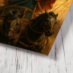 Boudica in her war chariot before battle metal print mockup
