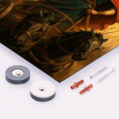 Boudica in her war chariot before battle metal print mockup