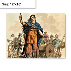 Boudica metal print on a plain backdrop in size 12"x16".