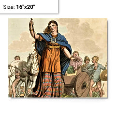 Boudica metal print on a plain backdrop in size 16"x20".