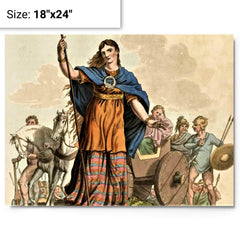 Boudica metal print on a plain backdrop in size 18"x24".