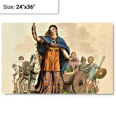 Boudica metal print on a plain backdrop in size 24"x36".