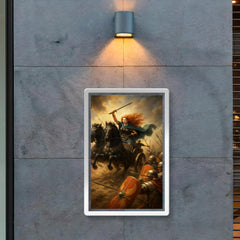 Boudica war chariot charge through Roman shield wall poster 2
