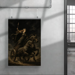Boudica war chariot under black sky poster 4