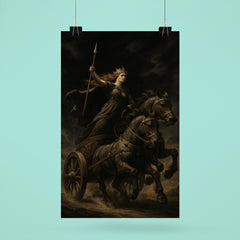 Boudica war chariot under black sky poster 6