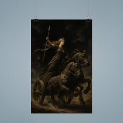 Boudica war chariot under black sky poster 9