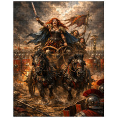Boudica's war chariot before Roman lines jigsaw puzzle