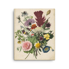 Bouquet of Flowers, Anoniem, 1680 canvas print on a plain backdrop in size 16"x20".