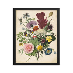 Bouquet of Flowers, Anoniem, 1680 framed print on a plain backdrop in size 16"x20".
