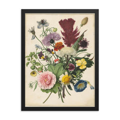 Bouquet of Flowers, Anoniem, 1680 framed print on a plain backdrop in size 18"x24".