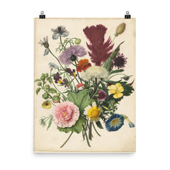 Bouquet of Flowers, Anoniem, 1680 poster on a plain backdrop in size 8"x10".