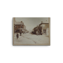Bow Corner in Bridgwater, Somerset, UK, 1901 canvas print on a plain backdrop in size 12"x16".