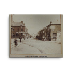 Bow Corner in Bridgwater, Somerset, UK, 1901 canvas print on a plain backdrop in size 16"x20".
