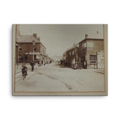 Bow Corner in Bridgwater, Somerset, UK, 1901 canvas print on a plain backdrop in size 18"x24".
