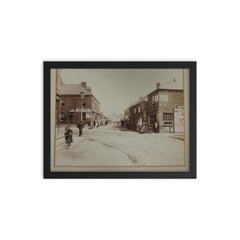 Bow Corner in Bridgwater, Somerset, UK, 1901 framed print on a plain backdrop in size 12"x16".