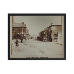 Bow Corner in Bridgwater, Somerset, UK, 1901 framed print on a plain backdrop in size 16"x20".